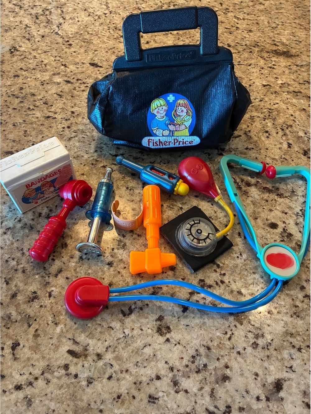 Vintage Fisher Price Doctor Kit Medical Toy Set